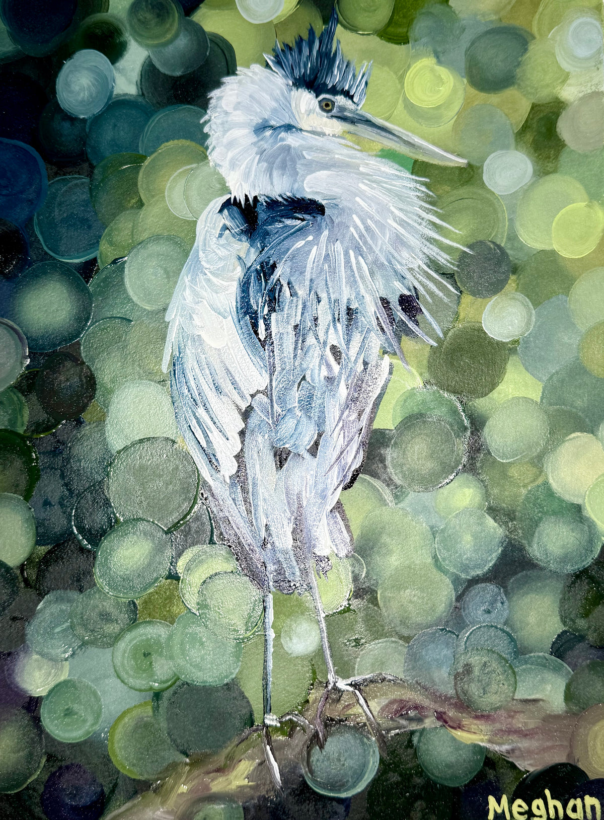Heron with Green