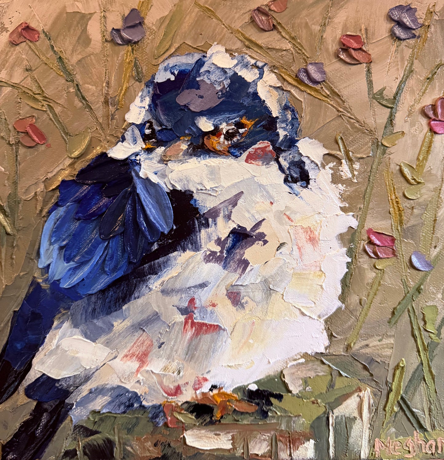 Bluebird with Wildflowers