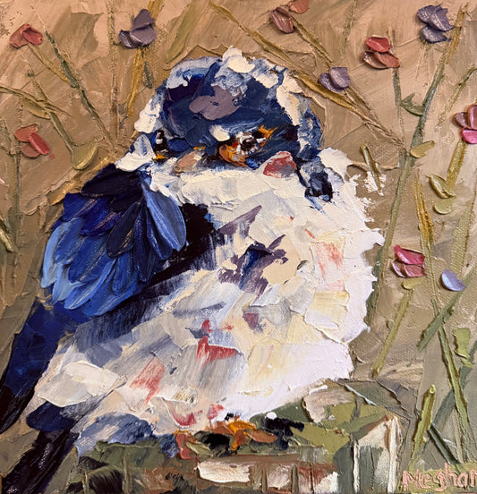 Bluebird with Wildflowers