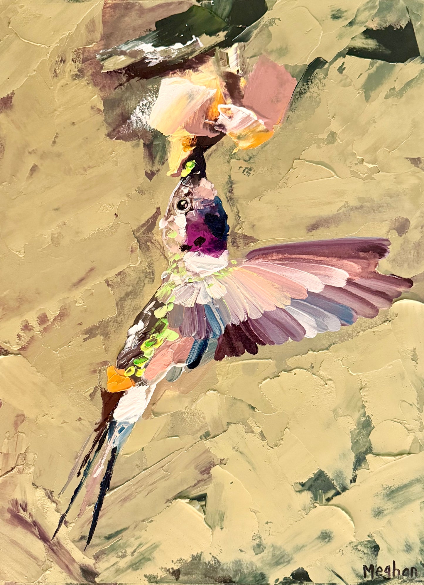 Hummingbird and Flower